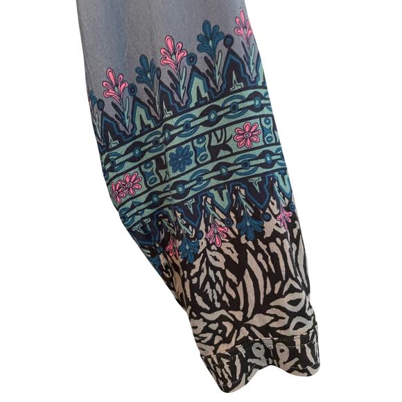 Plenty by Tracy Reese Bohemian Blue Lightweight Tunic size Medium - Picture 3 of 9
